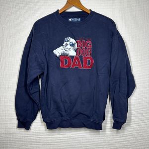 Vintage big Dogs Mens Crewneck "The Big Dog Dad" Sweatshirt Embroidered Lounge S